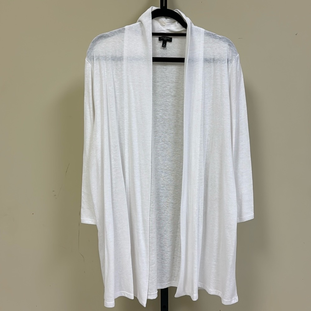 Talbots white, 3/4 length sleeve sweater.